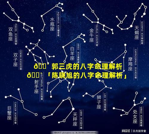 🌴 郭三虎的八字命理解析 🌴 「陈晓旭的八字命理解析」